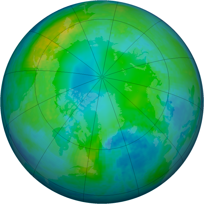 Arctic ozone map for 31 October 2001